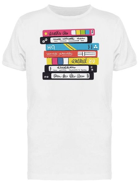 old 80s video tapes men's tee -image by confortable tee shirt